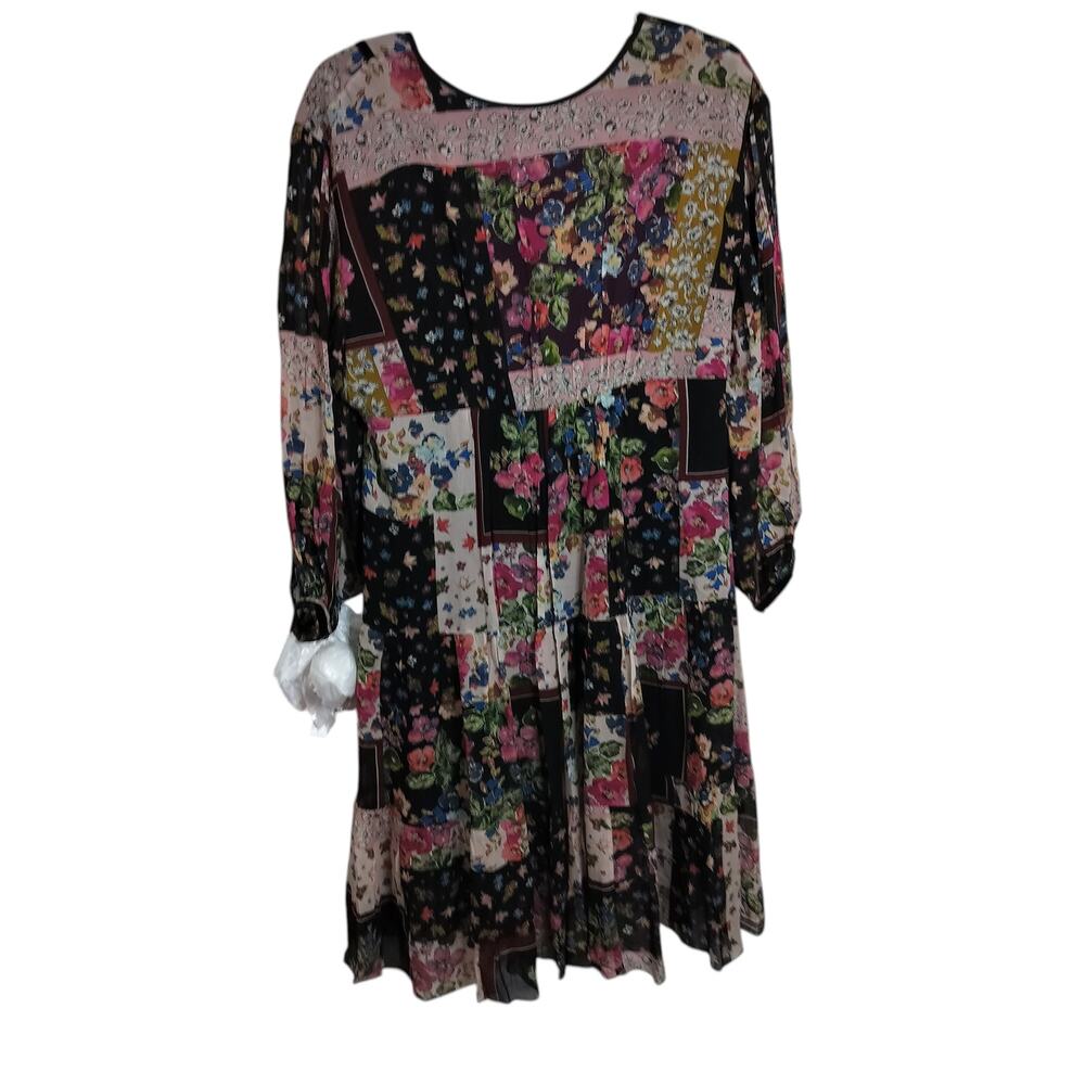 4644) Johnny Was Cruces Patchwork A Line Floral Midi Dress XS - Picture 5 of 11